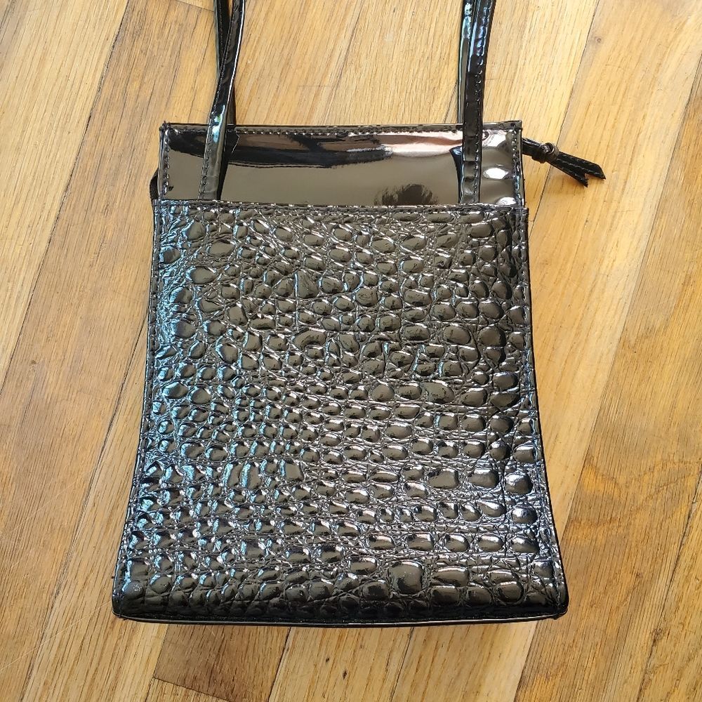 Black Embossed Shaped Shoulder‎ Bag Purse